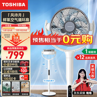 TOSHIBA 东芝 空气循环扇 电风扇家用节能15档直流变频遥控B500XCN(Y)赠东芝功能锅