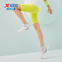 特步（XTEP）儿童童装夏季短裤女童中大童透气针织五分裤 典雅绿 140cm