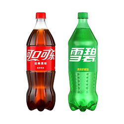 Coca-Cola 可口可乐 1L雪碧含糖无糖碳酸饮料汽水1L*2瓶装正品组合混合