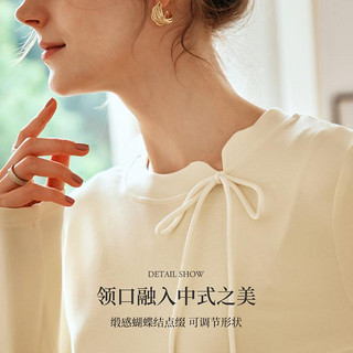 【24年春款】新中式T恤女精简气质通勤百搭设计感长袖上衣