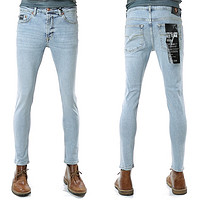范思哲(VERSACE)VJ 男士时尚百搭做旧紧身弹力长裤牛仔裤 75GAB540 CDW61 蓝色 904 33