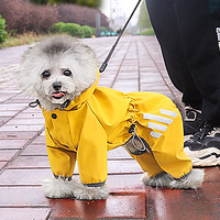 喵先生 狗狗雨衣 狗衣服小型犬四脚反光防水雨披全包户外防风狗狗衣服 橙黄L码（参考体重8-11斤）