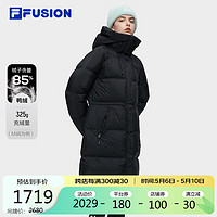 FILA 斐乐 FUSION 斐乐潮牌女士长款羽绒服2023冬时尚保暖连帽外套