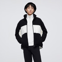 波司登(BOSIDENG)羽绒服男秋季薄款仿羊羔绒拼接短宽松休闲鹅绒外套 黑色8056 180/96A