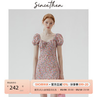 since then sincethen 法式连衣裙夏季裙子小个子短款碎花裙粉色短裙女夏