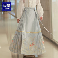 罗蒙女童织金马面裙2024春季汉服 织金款碧落色【单马面裙】 110