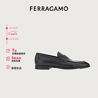 菲拉格慕 Ferragamo）男士黑色便士乐福鞋 0762636_3E _ 95/45