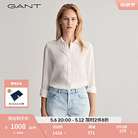 GANT甘特2024春季女士休闲通勤亚麻长袖衬衫4300277 110白色 40
