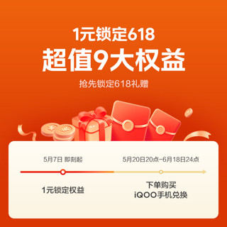 vivo iQOO 1元礼包 1元锁定618超值9大权益