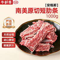 牛鲜尊 进口原切牛肋条1kg（短肋条）牛肋排牛肋条纯肉烧烤食材源头直发
