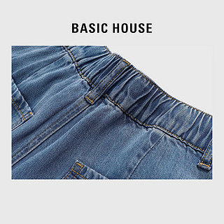 Basic House/X百家好季牛仔阔腿裤修身B0623B500721 牛仔黑 S（95斤以下）