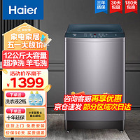 Haier 海尔 12公斤全自动波轮洗衣机家用大容量节能洗脱一体智能预约