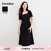 Koradior 珂莱蒂尔 [创研醋酸]珂莱蒂尔2024年夏季新款休闲简约拼接减龄方领连衣裙女