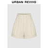 URBAN REVIVO 女装百搭日常简约超宽松廓形短裤 UWU640044 粉白 S