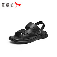 红蜻蜓沙滩鞋2024夏季舒适软底防滑透气老人凉鞋 WTT24124黑色38