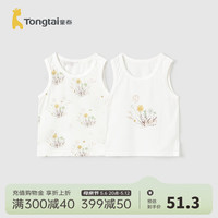 童泰(TONGTAI)婴儿背心莫代尔棉夏季薄款男女宝宝衣服内衣吊带上衣2件装 绿色 73cm