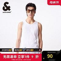 杰克·琼斯（JACK&JONES）夏打底百搭无袖T恤修身亲肤舒适简约马甲背心男装224201196 A06 雪白色 常规 175/96A/M