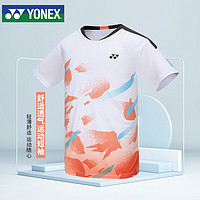 YONEX 尤尼克斯 羽毛球服比赛训练吸汗男款运动短袖110184BCR白XO/XXL