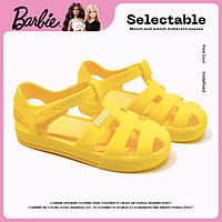 芭比童鞋夏季儿童凉鞋女童包头果冻鞋小童鞋子DA6370 黄色 28码