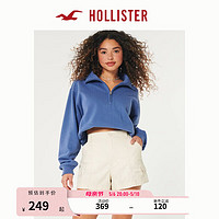 HOLLISTER24年春夏辣妹宽松弹力高腰工装短裤 女 355791-1 奶油色 S (165/68A)标准版