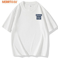 MERRTO 迈途 速干印花T恤男夏季新款短袖凉感T恤F MT-013-白色 2XL-(140-160斤)