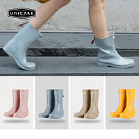 UNICARE 雨鞋女时尚款外穿 欧美中筒雨靴防水防滑胶鞋 户外涉水鞋