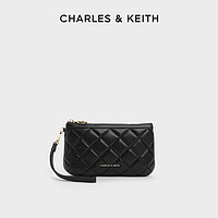 CHARLES & KEITH CHARLES&KEITH24;夏新款CK6-20681130绗缝菱格拉链柔软腕套钱包女