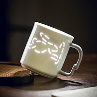 景德镇 jdz）官方陶瓷创意马克杯玲珑水杯简约兔年办公室咖啡杯喝水杯子礼盒装 兔破新生杯