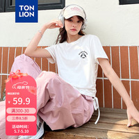 唐狮 TONLION2024新款女下摆抽绳短袖T恤[功夫熊猫联名]TB