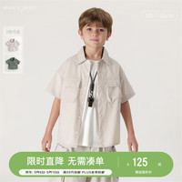 MARC&JANIE[超轻速干]马克珍妮男童工装户外休闲短袖衬衫儿童衬衣夏装240527