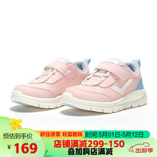 PONY男女网面透气鞋子儿童休闲运动鞋 粉色 27码（脚长170mm）