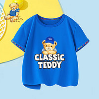Classic Teddy精典泰迪男女童T恤儿童短袖上衣中小童装夏季薄款衣服夏装 克莱因蓝 160