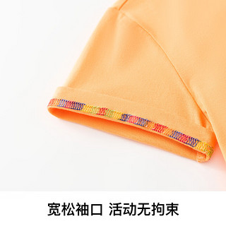 精典泰迪 男女童T恤儿童短袖上衣中小童装夏季薄款衣服夏装 果橙 160