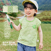 百亿补贴：cutepanda's 咔咔熊猫 婴儿衣服韩版竹节棉背心无袖T恤夏装男童女宝宝儿童上衣
