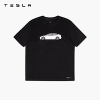 TESLA 特斯拉 官方黑色model 3针织T恤短袖衫剪裁立体合身质感舒适 S码