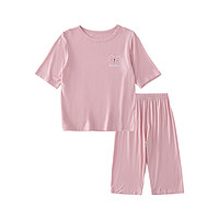 棉花堂 儿童睡衣  夏季薄款短袖长裤空调服套装