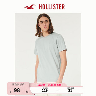 HOLLISTER24春夏美式棉质圆领短袖T恤 男女装 KI324-4088 浅蓝灰色 XL (180/116A)