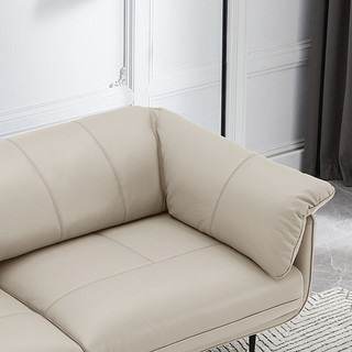 慕思（de RUCCI）沙发客厅 慕思旗下沙发品牌艾慕意式极简客厅家具皮沙发 皮艺沙发 橙色-半皮款 四人位+单人位