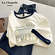 La Chapelle 纯棉短袖T恤女夏季2023新款爆款设计感小众上衣情侣半袖