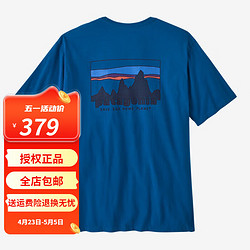 Patagonia 巴塔哥尼亚 男士73 Skyline 户外春夏圆领有机棉短袖T恤巴塔哥尼亚37534 ENLB蓝色