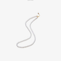 TAHITI PEARLS 大溪地 极光AK淡水珍珠项链小米珠链18K金珍珠锁骨链送女友 3-3.5mm