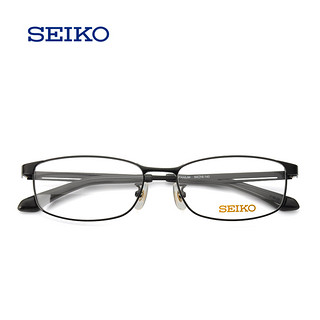 SEIKO 精工 眼镜 轻钛材近视眼镜架 +依视路1.60钻晶膜岩现片