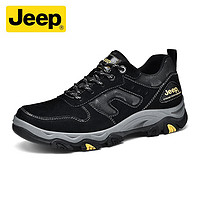 Jeep 吉普 舒适耐磨(吉普)休闲鞋2024新款男士户外徒步登山鞋跑步运动鞋 黑色 39 (标准运动鞋码)