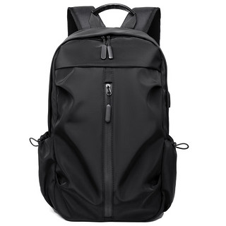 新款双肩包男士大容量轻便防水旅行背包商务电脑包休闲简约书包 黑色