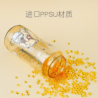 NUK 宽口PPSU感温彩色初生型0-6个月中圆孔防胀气防漏洒奶瓶 300ml 米色