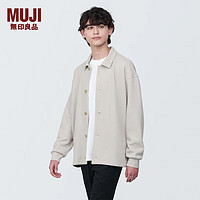 MUJI 無印良品 无印良品（MUJI）男式 双层编织 衬衫式开衫 外套 AB1MGA4S 淡黄色 XL(180/104A)
