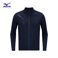 Mizuno 美津浓 ESSENTIAL系列 24 男子立领针织夹克 轻商务运动外套 14/极夜蓝 2XL