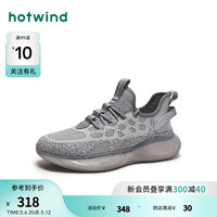 热风 hotwind【商场同款】休闲鞋跑步鞋运动鞋时尚百搭清爽透气24年秋季新款男 0