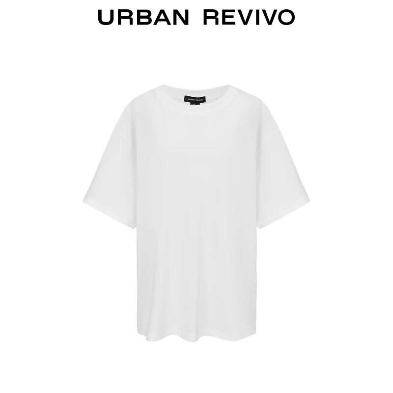 URBAN REVIVO 女士创意海报印花宽松T恤衫 UWJ440034