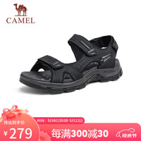 骆驼（CAMEL）牛皮透气厚底增高男士休闲凉鞋子 G14M307634